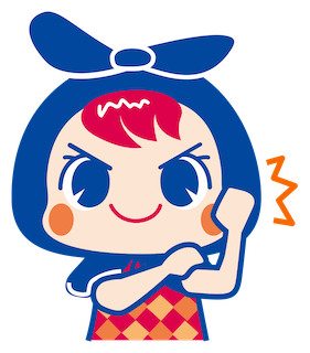 「おまかせ」のポーズをするキャラクター